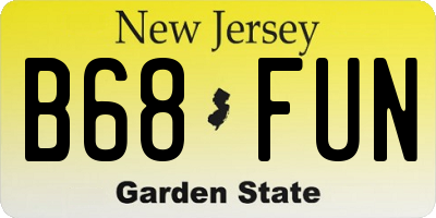 NJ license plate B68FUN
