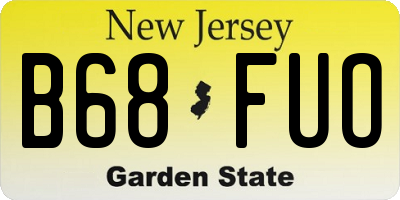 NJ license plate B68FUO