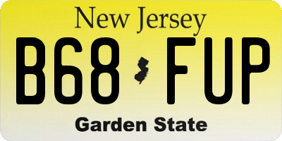 NJ license plate B68FUP