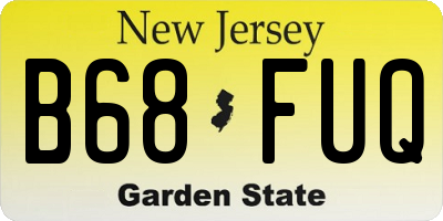 NJ license plate B68FUQ