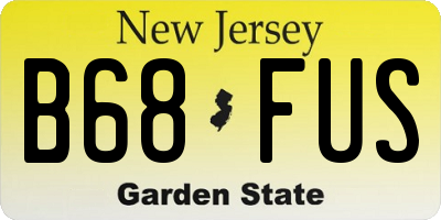 NJ license plate B68FUS
