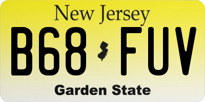 NJ license plate B68FUV