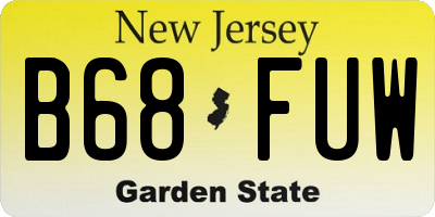 NJ license plate B68FUW