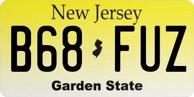 NJ license plate B68FUZ
