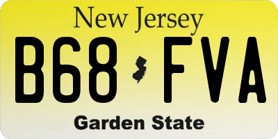 NJ license plate B68FVA