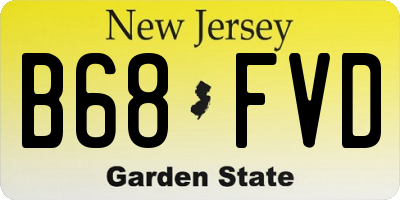 NJ license plate B68FVD