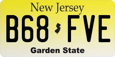 NJ license plate B68FVE
