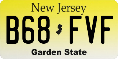 NJ license plate B68FVF