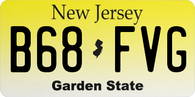NJ license plate B68FVG