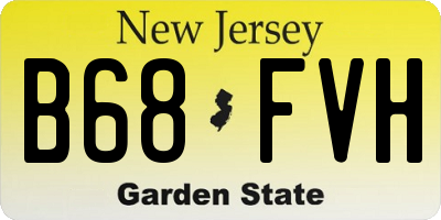NJ license plate B68FVH