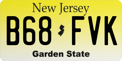 NJ license plate B68FVK