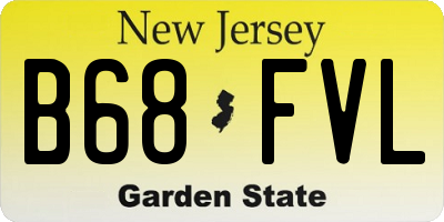 NJ license plate B68FVL