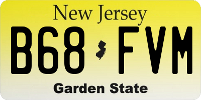 NJ license plate B68FVM