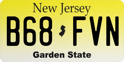 NJ license plate B68FVN
