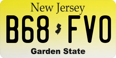 NJ license plate B68FVO