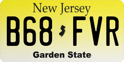 NJ license plate B68FVR