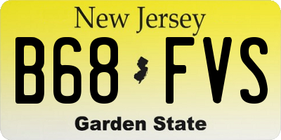 NJ license plate B68FVS