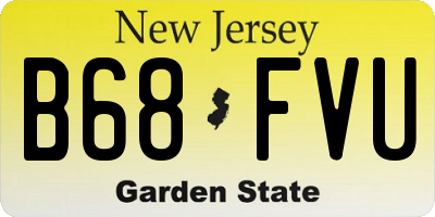 NJ license plate B68FVU