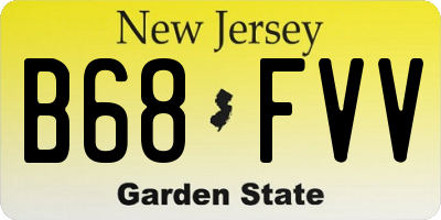 NJ license plate B68FVV