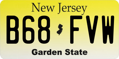 NJ license plate B68FVW