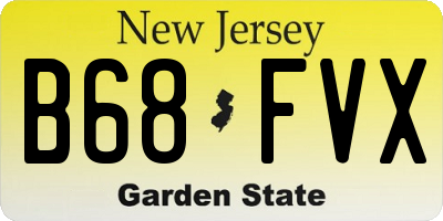 NJ license plate B68FVX