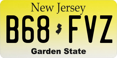 NJ license plate B68FVZ