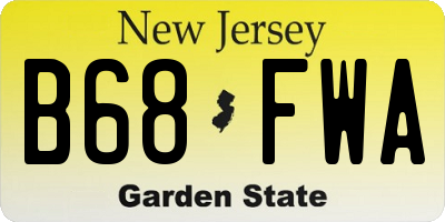 NJ license plate B68FWA
