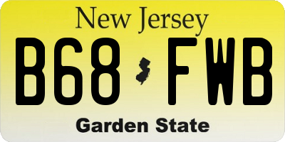 NJ license plate B68FWB