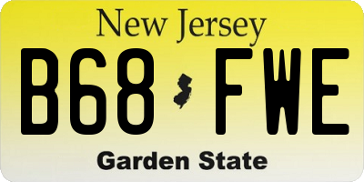 NJ license plate B68FWE