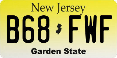 NJ license plate B68FWF