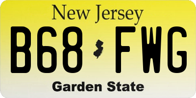 NJ license plate B68FWG