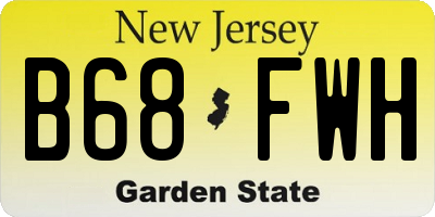 NJ license plate B68FWH