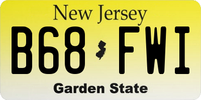 NJ license plate B68FWI