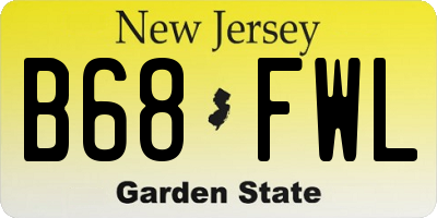 NJ license plate B68FWL