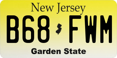 NJ license plate B68FWM