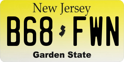 NJ license plate B68FWN
