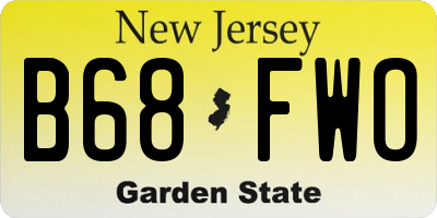 NJ license plate B68FWO