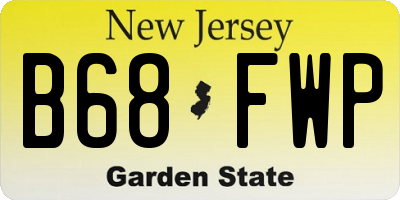 NJ license plate B68FWP