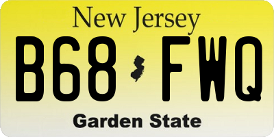 NJ license plate B68FWQ