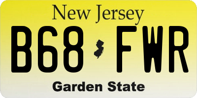 NJ license plate B68FWR