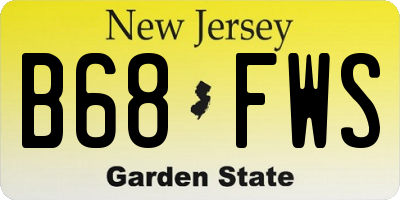 NJ license plate B68FWS