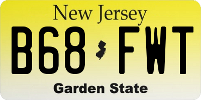 NJ license plate B68FWT