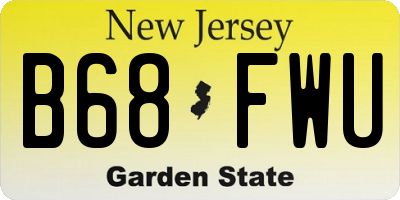 NJ license plate B68FWU
