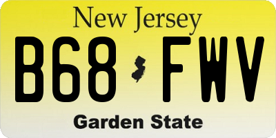 NJ license plate B68FWV