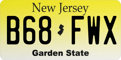 NJ license plate B68FWX