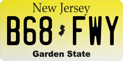 NJ license plate B68FWY