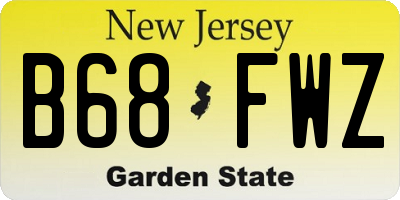 NJ license plate B68FWZ