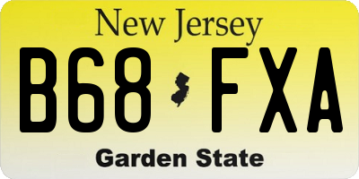 NJ license plate B68FXA