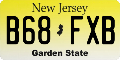 NJ license plate B68FXB
