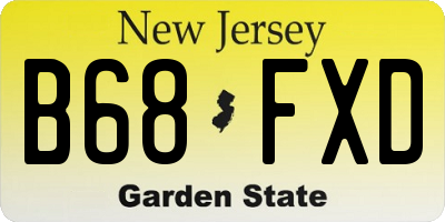 NJ license plate B68FXD